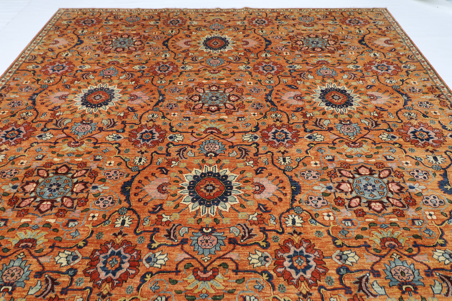 306 x 430 cm | Suzani Floral Large Area Rug Afghan Hand Knotted Veg Dye Wool carpet