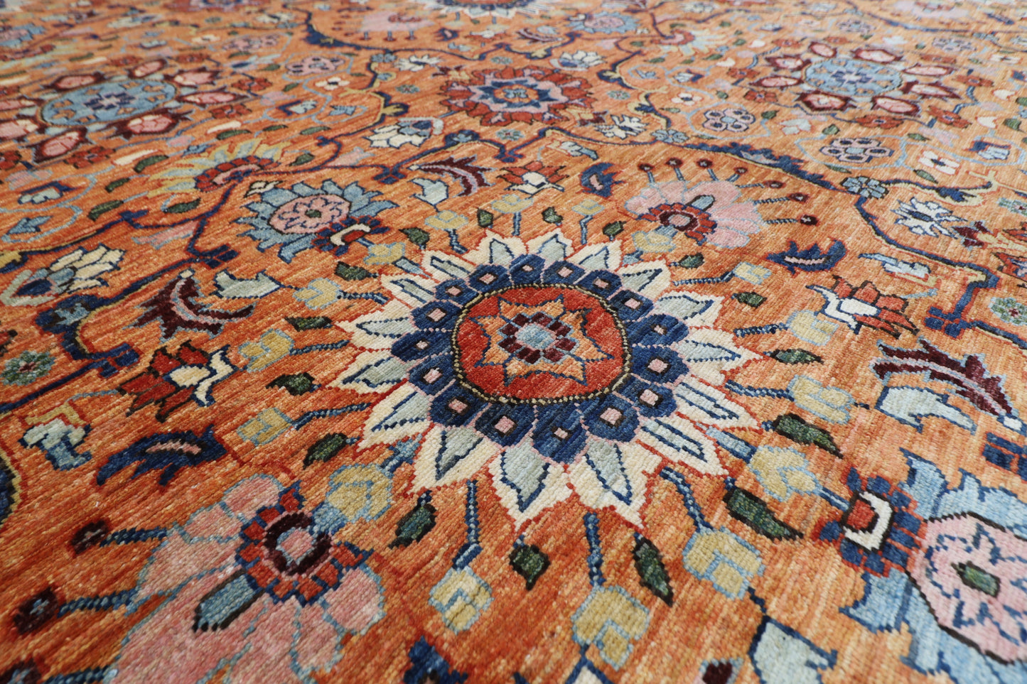 306 x 430 cm | Suzani Floral Large Area Rug Afghan Hand Knotted Veg Dye Wool carpet