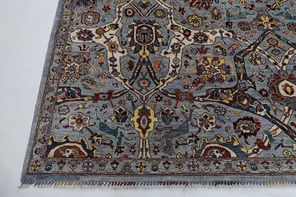 303 x 421 cm | Serapi Floral Gray Area Rug Afghan Hand Knotted veg Dye Wool carpet