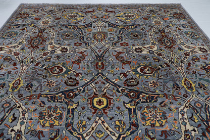 303 x 421 cm | Serapi Floral Gray Area Rug Afghan Hand Knotted veg Dye Wool carpet