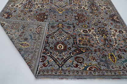 303 x 421 cm | Serapi Floral Gray Area Rug Afghan Hand Knotted veg Dye Wool carpet