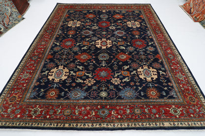 256 x 300 cm | bidjar Navy Blue Area Rug Afghan Hand Knotted veg Dye Wool carpet