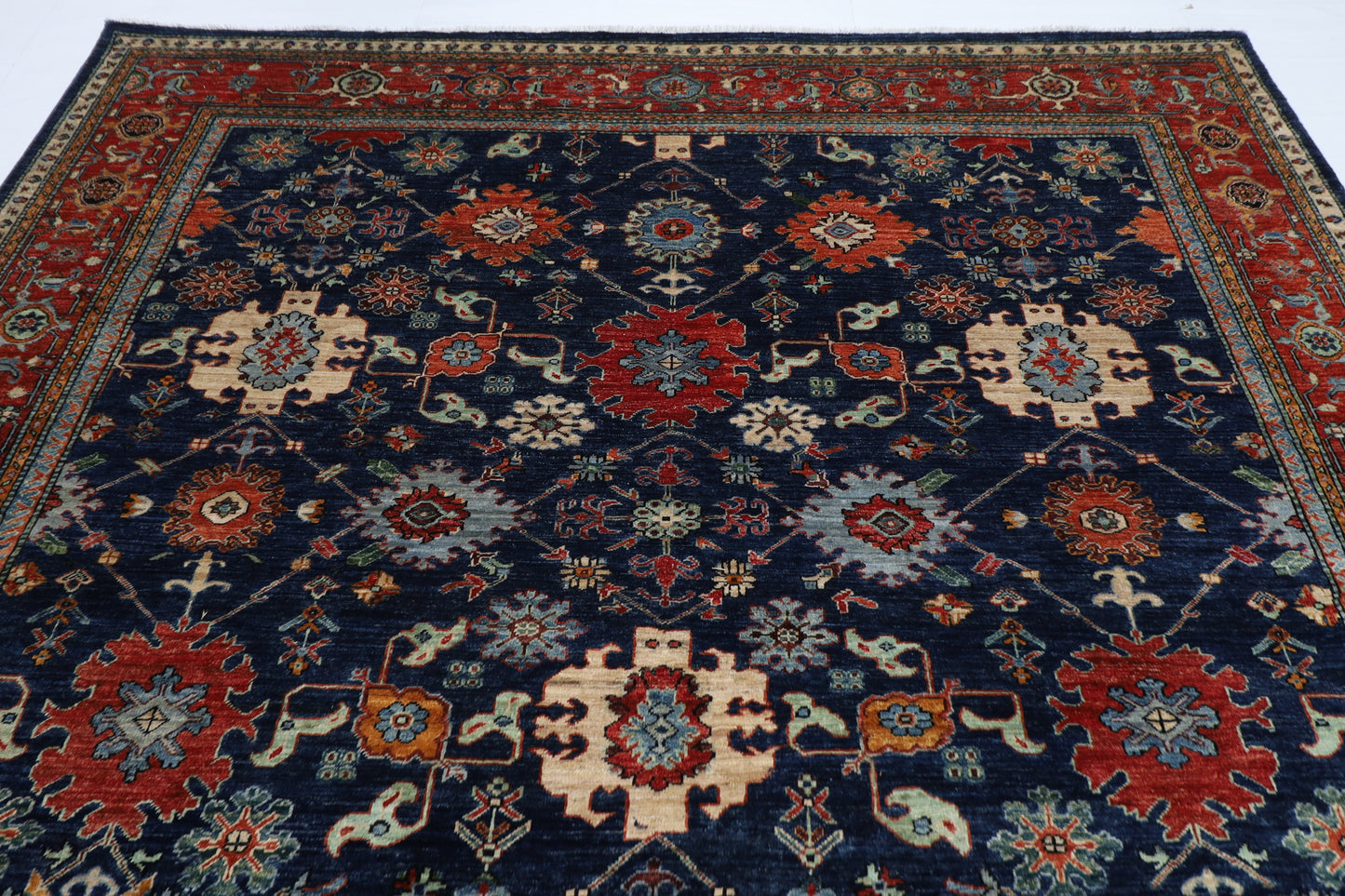 256 x 300 cm | bidjar Navy Blue Area Rug Afghan Hand Knotted veg Dye Wool carpet
