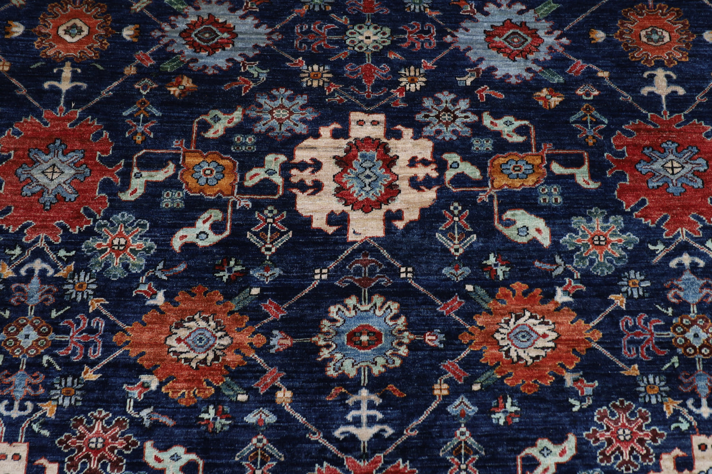 256 x 300 cm | bidjar Navy Blue Area Rug Afghan Hand Knotted veg Dye Wool carpet