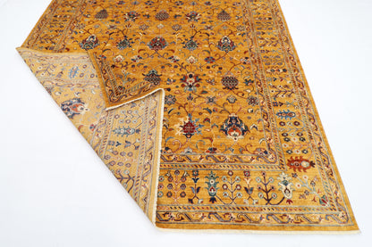 242 x 298 cm | Gold sultani Area Rug Afghan Hand Knotted Veg Dye Wool carpet