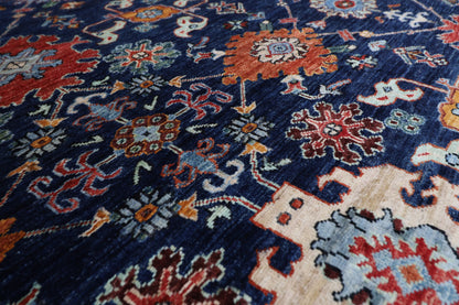 256 x 300 cm | bidjar Navy Blue Area Rug Afghan Hand Knotted veg Dye Wool carpet