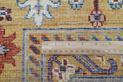 242 x 298 cm | Gold sultani Area Rug Afghan Hand Knotted Veg Dye Wool carpet