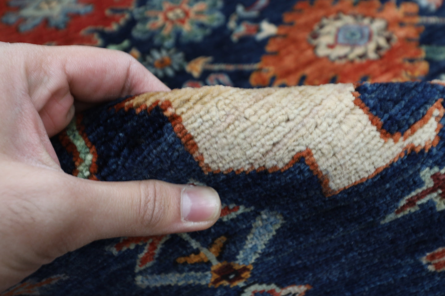 256 x 300 cm | bidjar Navy Blue Area Rug Afghan Hand Knotted veg Dye Wool carpet