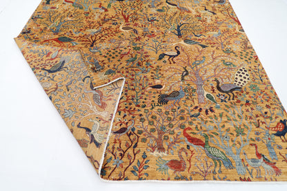 272 x 359 cm | Tree of life Birds Area Rug Afghan Hand Knotted Veg Dye Wool carpet