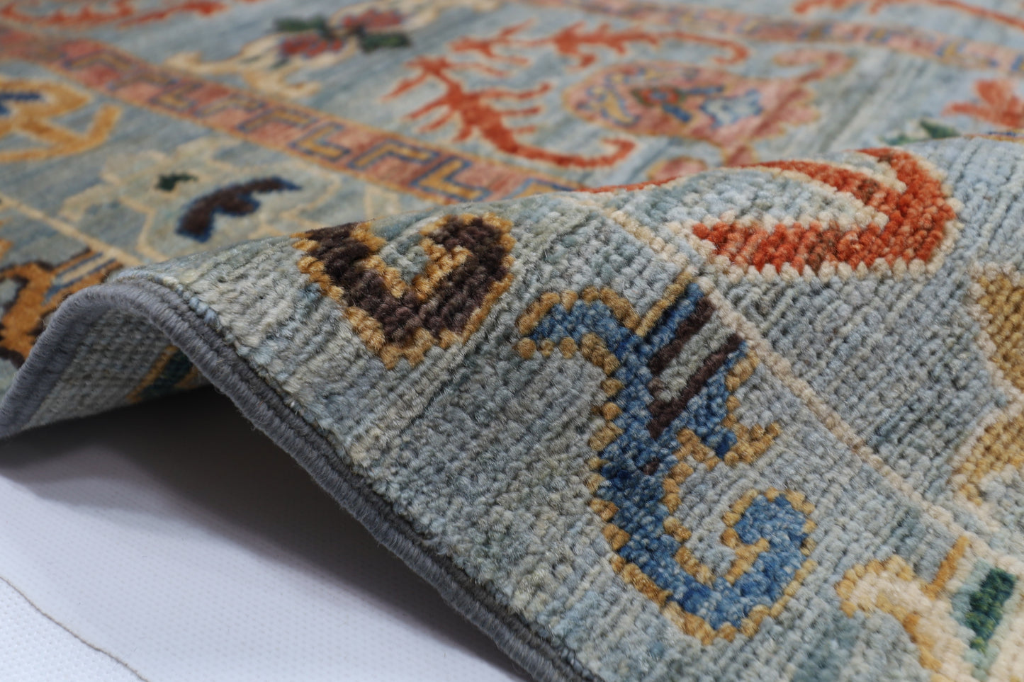 248 x 304 cm | Suzani Gray Area Rug Afghan Hand Knotted veg Dye Wool carpet