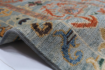 248 x 304 cm | Suzani Gray Area Rug Afghan Hand Knotted veg Dye Wool carpet