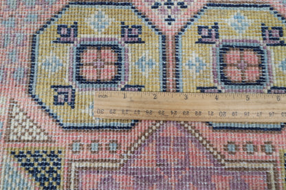 198 x 286 cm | Mamluk Pink Hand Knotted Wool Afghan Carpet