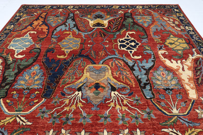 298 x 420 cm | Large Kawros Red Area Rug Afghan Hand Knotted Veg Dye Wool carpet