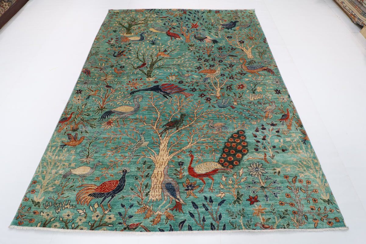 198 x 258 cm | Birds Hand Knotted Wool Afghan Carpet