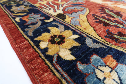 298 x 420 cm | Large Kawros Red Area Rug Afghan Hand Knotted Veg Dye Wool carpet