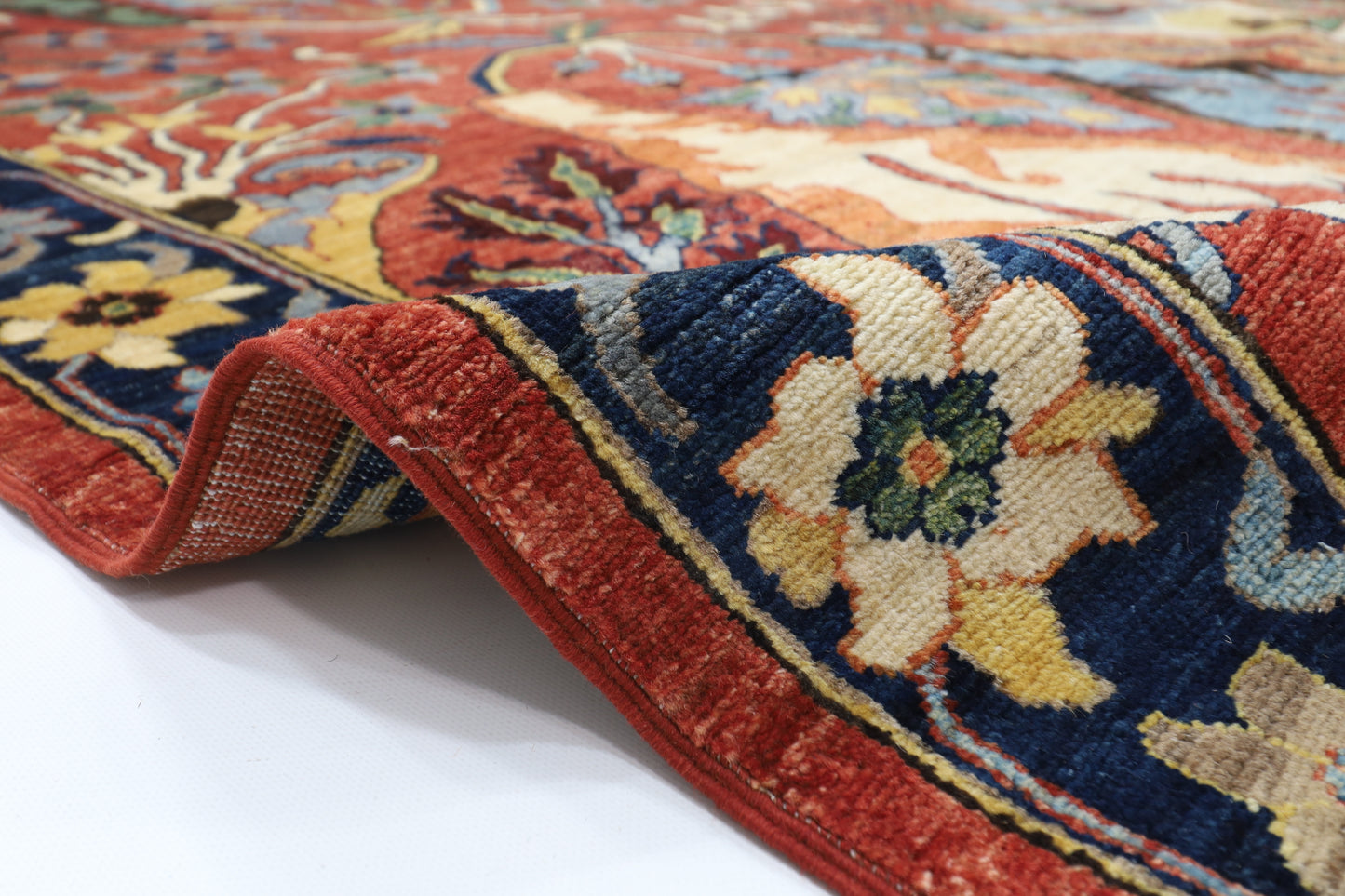 298 x 420 cm | Large Kawros Red Area Rug Afghan Hand Knotted Veg Dye Wool carpet