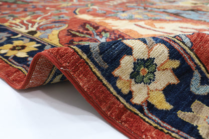 298 x 420 cm | Large Kawros Red Area Rug Afghan Hand Knotted Veg Dye Wool carpet