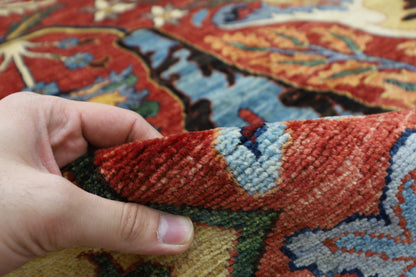 298 x 420 cm | Large Kawros Red Area Rug Afghan Hand Knotted Veg Dye Wool carpet