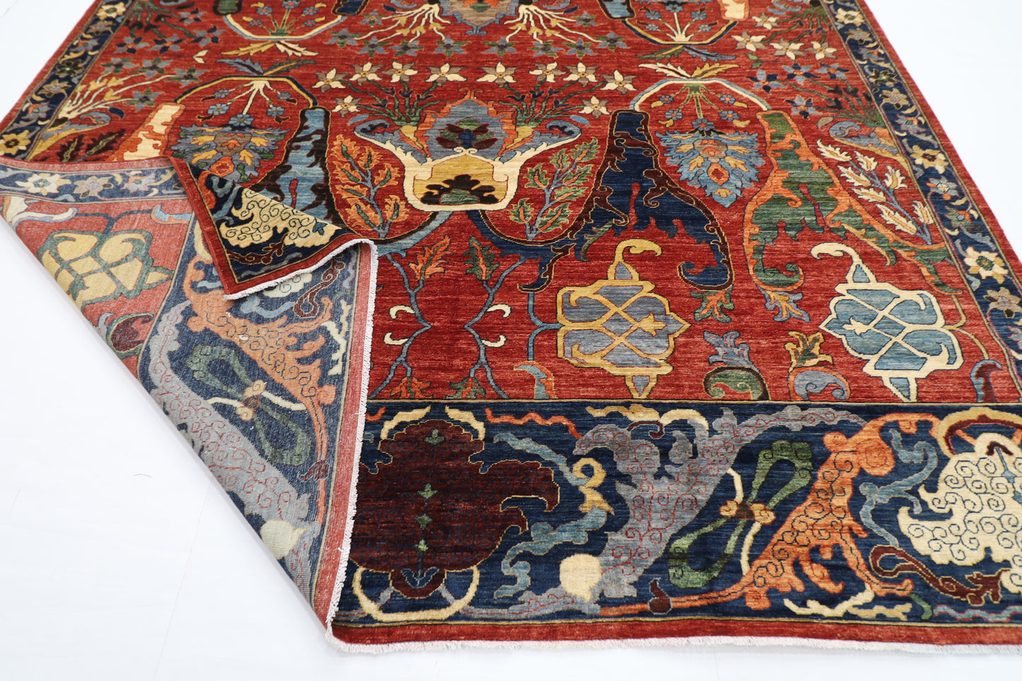 298 x 420 cm | Large Kawros Red Area Rug Afghan Hand Knotted Veg Dye Wool carpet
