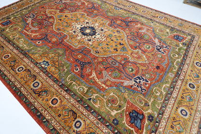 305 x 418 cm | Heriz Geometric Area Rug Afghan Hand Knotted Veg Dye Wool carpet
