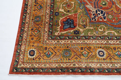 305 x 418 cm | Heriz Geometric Area Rug Afghan Hand Knotted Veg Dye Wool carpet