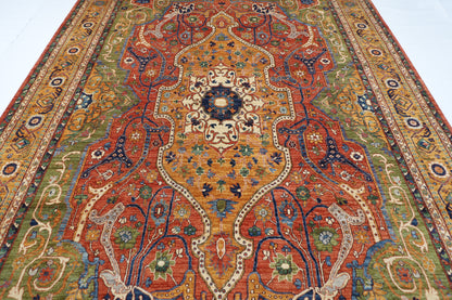 305 x 418 cm | Heriz Geometric Area Rug Afghan Hand Knotted Veg Dye Wool carpet