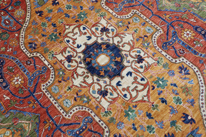 305 x 418 cm | Heriz Geometric Area Rug Afghan Hand Knotted Veg Dye Wool carpet