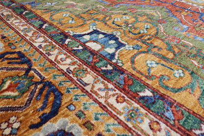 305 x 418 cm | Heriz Geometric Area Rug Afghan Hand Knotted Veg Dye Wool carpet