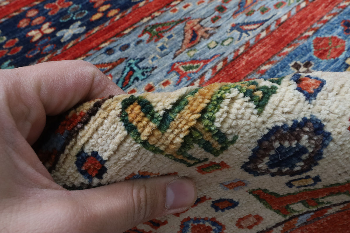 198 x 258 cm | Birds Hand Knotted Wool Afghan Carpet
