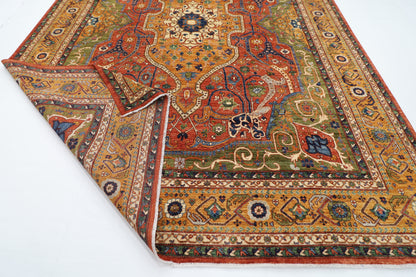 305 x 418 cm | Heriz Geometric Area Rug Afghan Hand Knotted Veg Dye Wool carpet