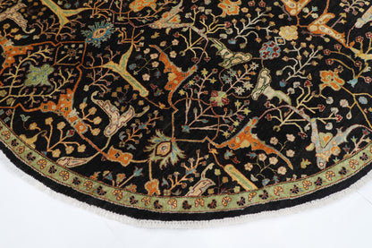306 x 303 cm | Bidjar Blue Round Rug Afghan Hand Knotted Veg Dye Wool carpet