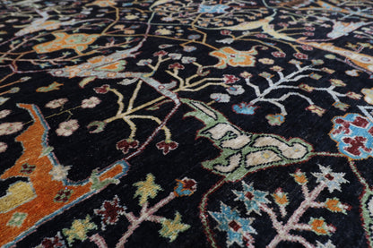 306 x 303 cm | Bidjar Blue Round Rug Afghan Hand Knotted Veg Dye Wool carpet
