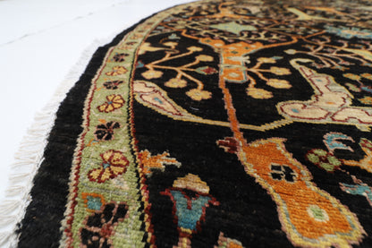 306 x 303 cm | Bidjar Blue Round Rug Afghan Hand Knotted Veg Dye Wool carpet