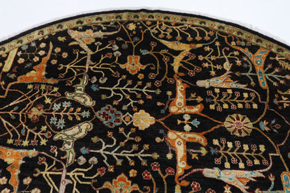 306 x 303 cm | Bidjar Blue Round Rug Afghan Hand Knotted Veg Dye Wool carpet