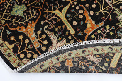 306 x 303 cm | Bidjar Blue Round Rug Afghan Hand Knotted Veg Dye Wool carpet
