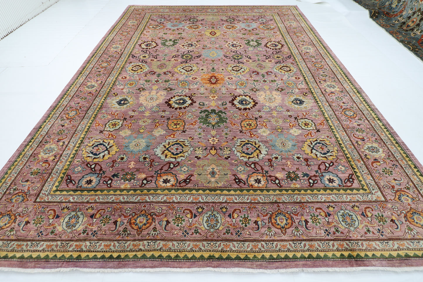 305 x 431 cm |Floral Bidjar Pink Area Rug Afghan Hand Knotted Veg Dye Wool carpet