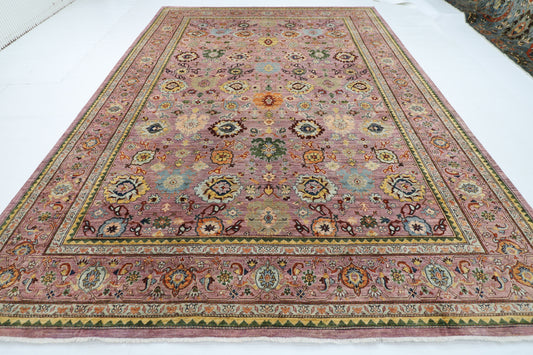 305 x 431 cm |Floral Bidjar Pink Area Rug Afghan Hand Knotted Veg Dye Wool carpet