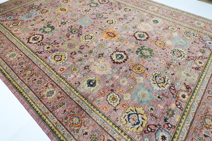 305 x 431 cm |Floral Bidjar Pink Area Rug Afghan Hand Knotted Veg Dye Wool carpet