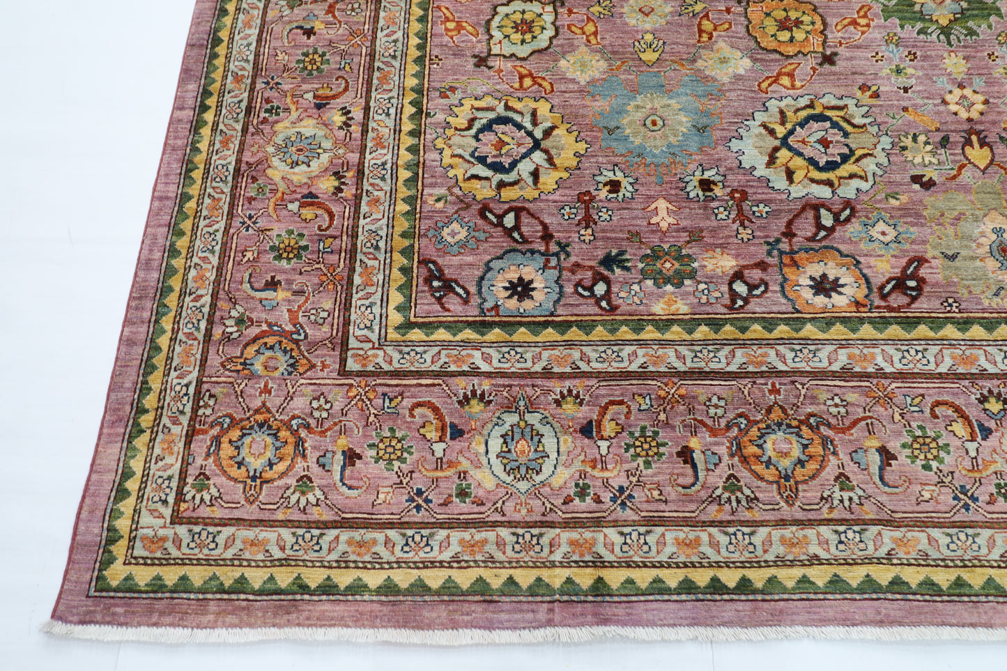 305 x 431 cm |Floral Bidjar Pink Area Rug Afghan Hand Knotted Veg Dye Wool carpet