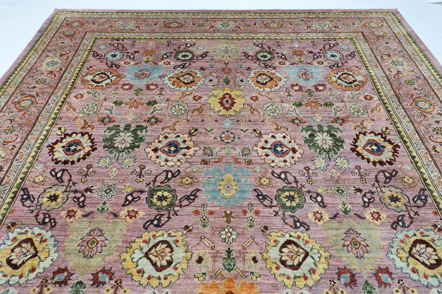 305 x 431 cm |Floral Bidjar Pink Area Rug Afghan Hand Knotted Veg Dye Wool carpet