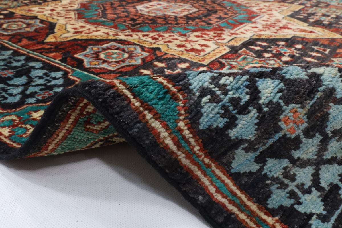 118 x 195 cm | Mamluk Hand Knotted Wool Afghan Carpet