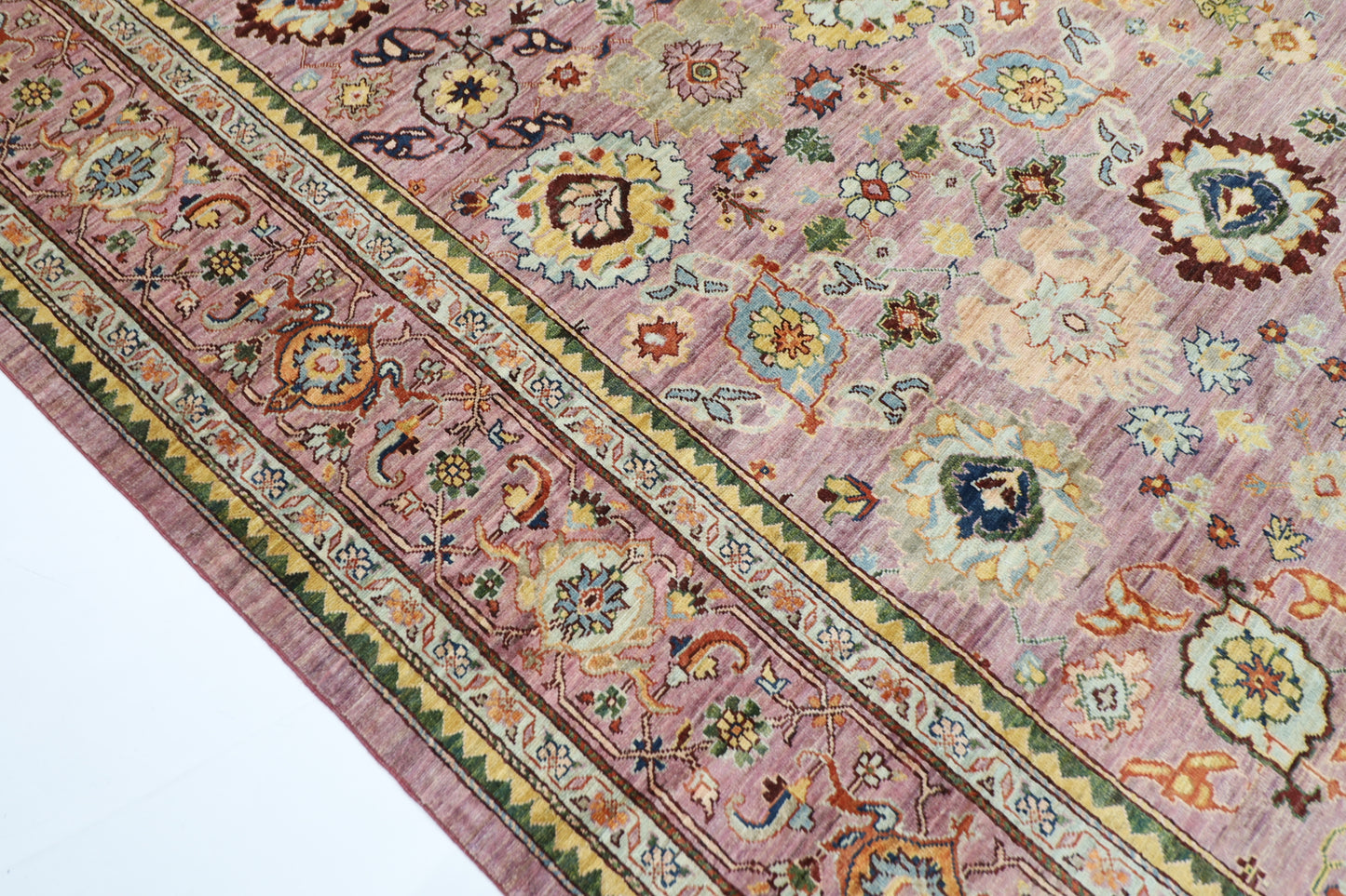 305 x 431 cm |Floral Bidjar Pink Area Rug Afghan Hand Knotted Veg Dye Wool carpet
