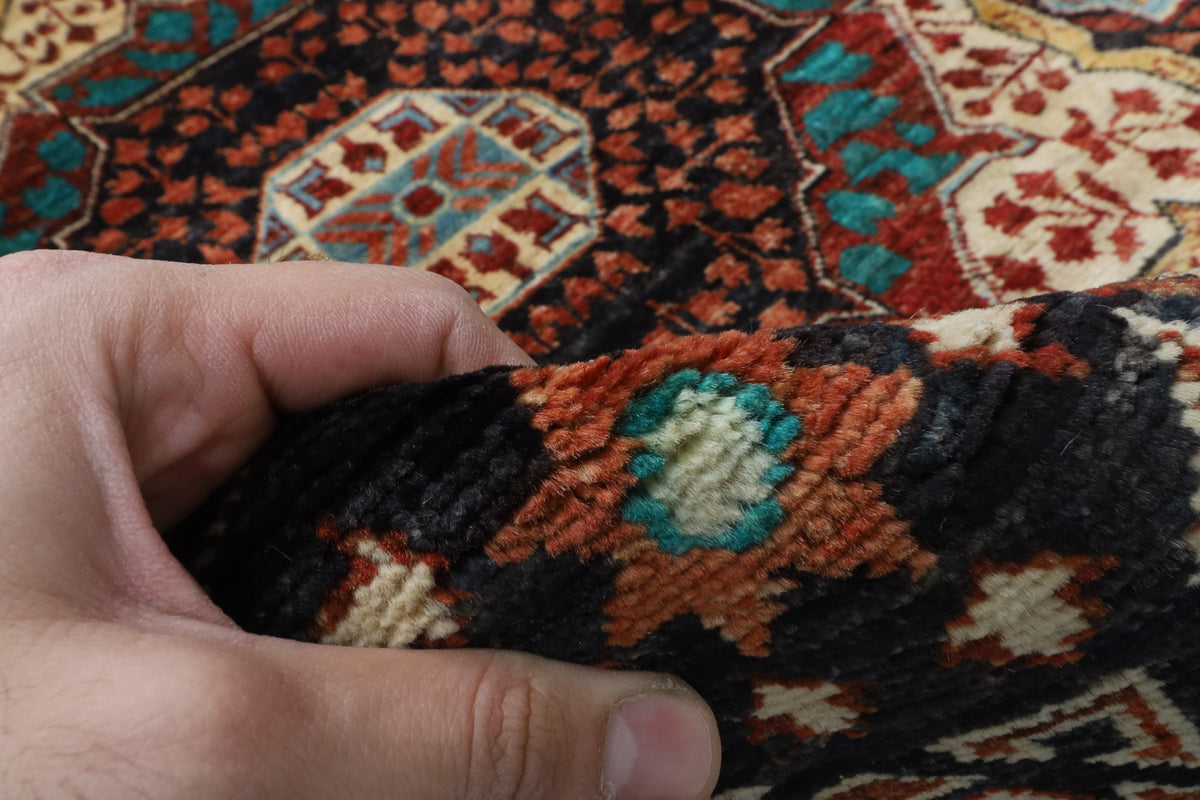 118 x 195 cm | Mamluk Hand Knotted Wool Afghan Carpet
