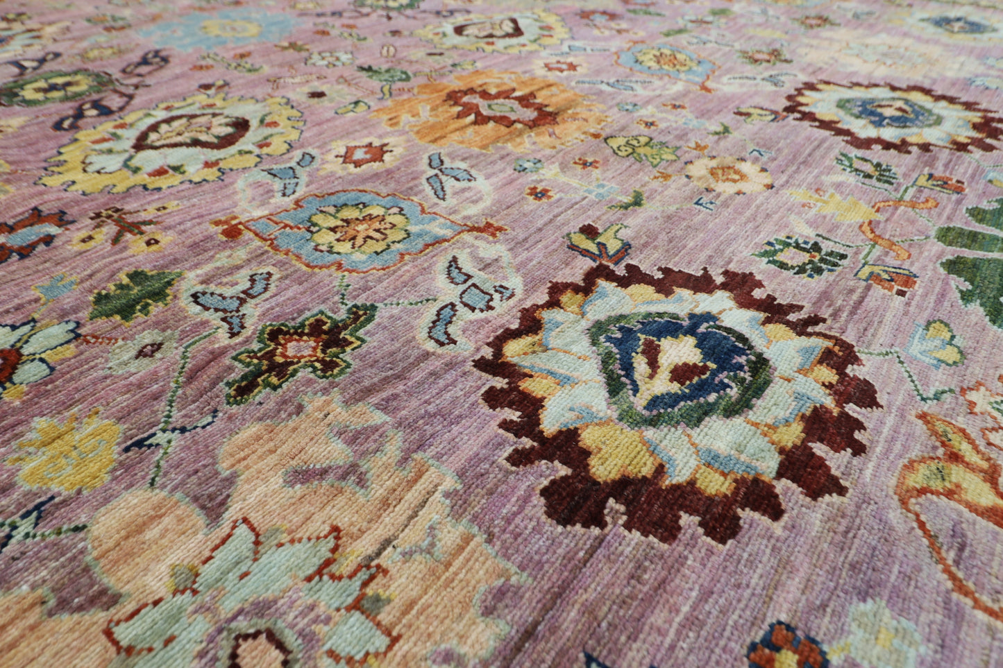 305 x 431 cm |Floral Bidjar Pink Area Rug Afghan Hand Knotted Veg Dye Wool carpet