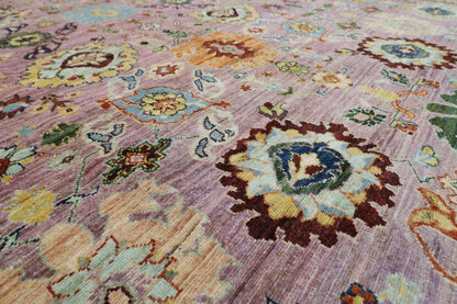 305 x 431 cm |Floral Bidjar Pink Area Rug Afghan Hand Knotted Veg Dye Wool carpet