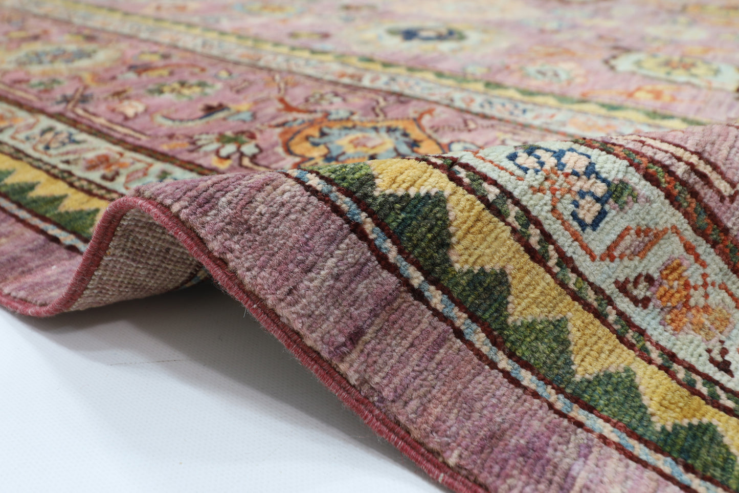 305 x 431 cm |Floral Bidjar Pink Area Rug Afghan Hand Knotted Veg Dye Wool carpet