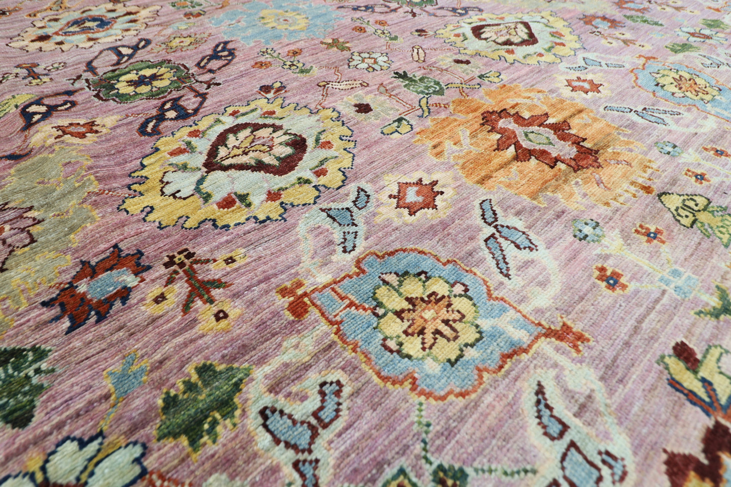 305 x 431 cm |Floral Bidjar Pink Area Rug Afghan Hand Knotted Veg Dye Wool carpet