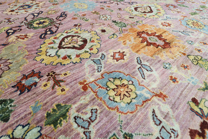 305 x 431 cm |Floral Bidjar Pink Area Rug Afghan Hand Knotted Veg Dye Wool carpet