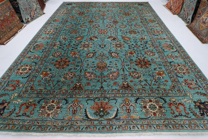 308 x 423 cm | floral Large Area Rug Afghan Hand Knotted veg Dye Wool carpet