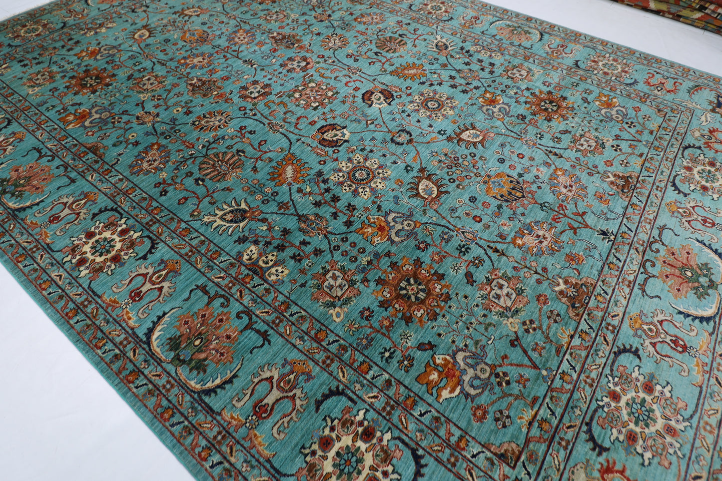 308 x 423 cm | floral Large Area Rug Afghan Hand Knotted veg Dye Wool carpet